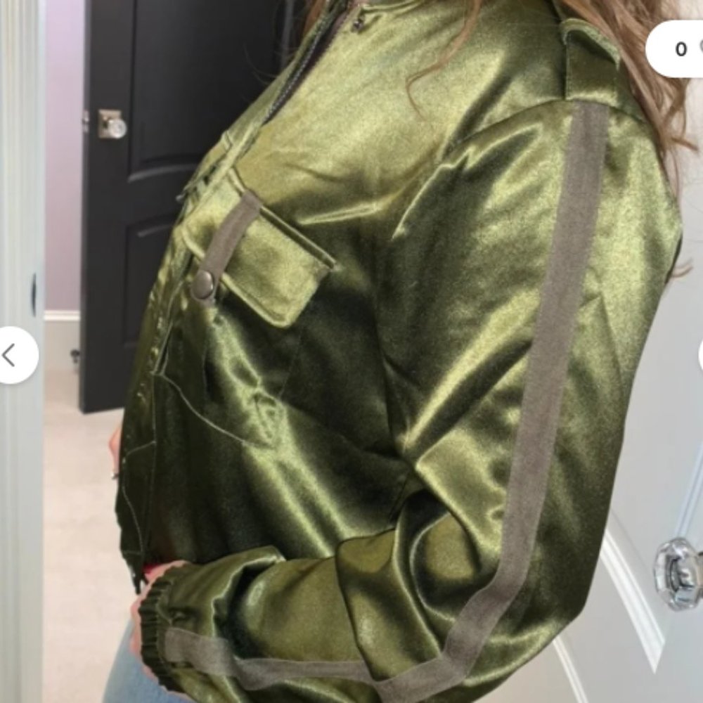 Small Army green silk 618 designer jacket